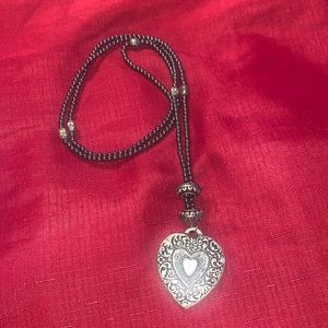 Vintage garnet  heart necklace